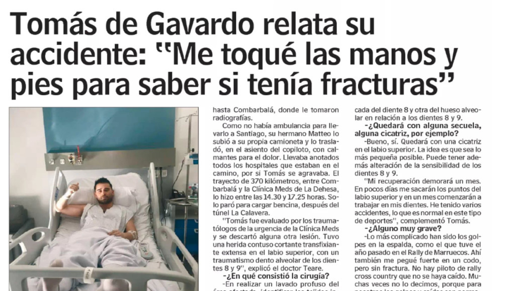 Exitosa cirugía a Tomás de Gavardo